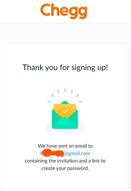 e-mail Confirmation chegg